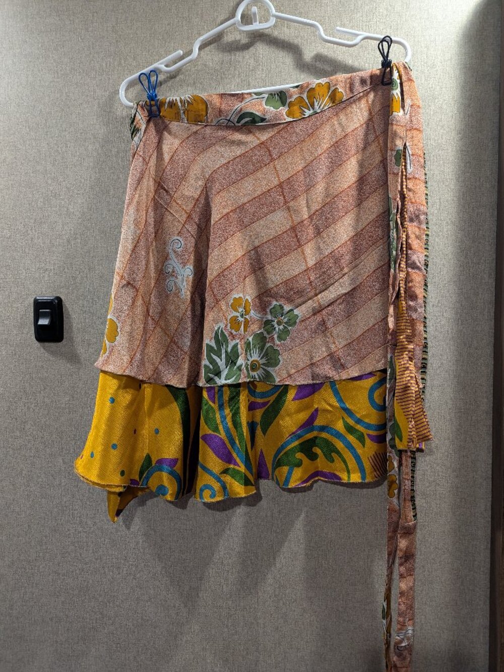 Darn Good Yarn Silk Sari Wrap Skirt | Reversible | Boho | Mardi Gras